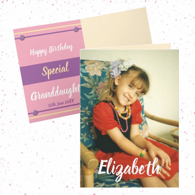 Happy Birthday Special Grandtochter Foto Karte (Von Creator hochgeladen)