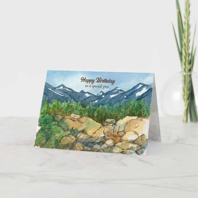 Happy Birthday Special Typ Berglandschaft Karte (Vorderseite)