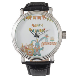 Happy Birthday Spielzeug Blume niedliche farbenfro Armbanduhr