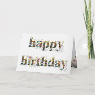 Happy Birthday Sprays von Wildblumen Karte