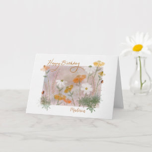 Happy Birthday Spring Blumen Personalisiert Karte