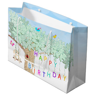 Happy Birthday Spring Celebration Garden Party Große Geschenktüte