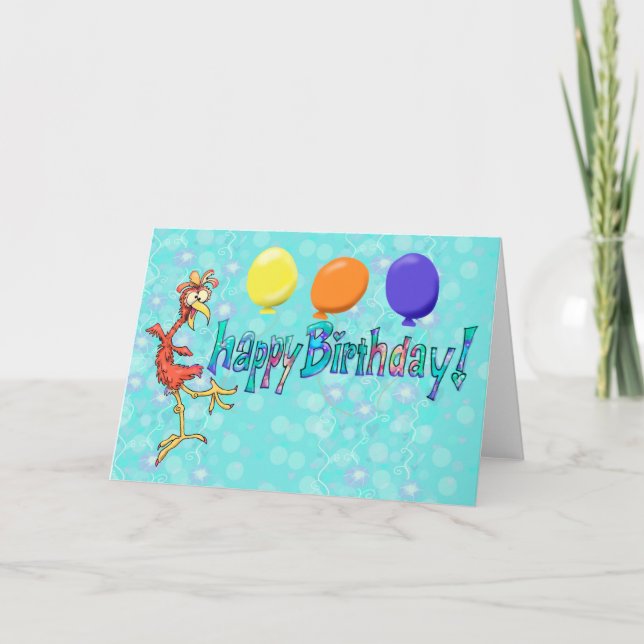 Happy Birthday Spring Chicken Blank drinnen Karte (Vorderseite)