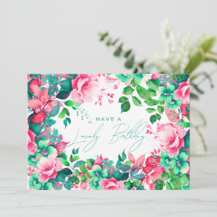 Happy Birthday Spring Summer Garden Floral Karte