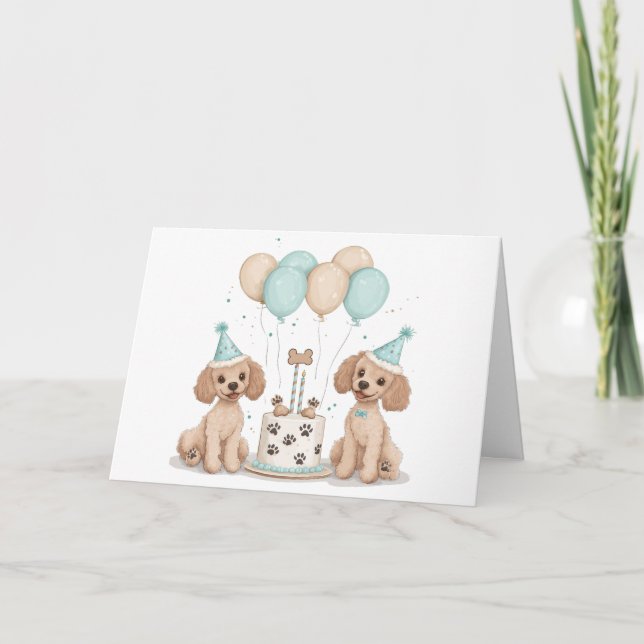 Happy Birthday Standard Poodle Hunde Karte (Vorderseite)