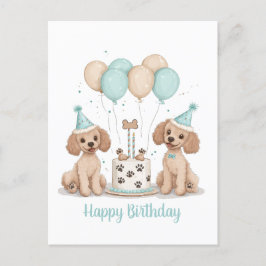 Happy Birthday Standard Poodle Hunde Postkarte
