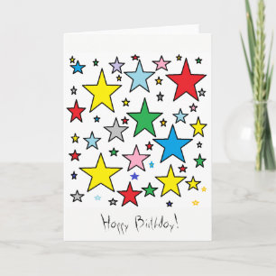 Happy Birthday Stars Card Karte