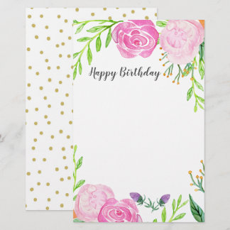 Happy Birthday Stationery Briefpapier