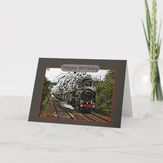Happy Birthday Steam Motor Illustration Karte (Vorderseite)