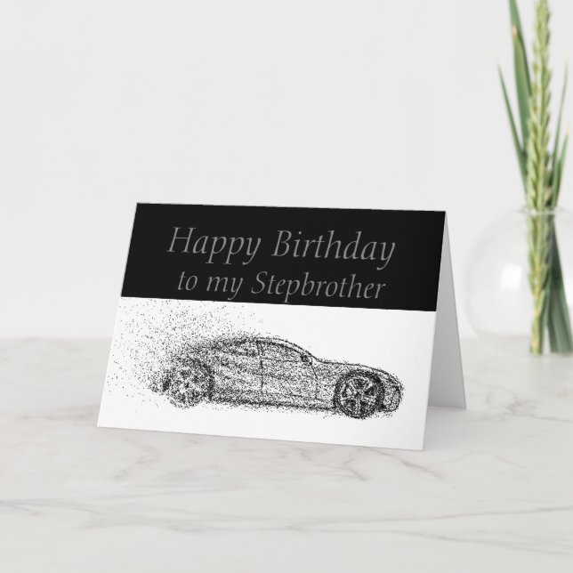 Happy Birthday Stepbruder Classic Cars Vehicles Karte (Vorderseite)