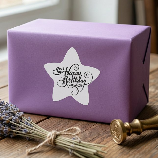 Happy Birthday Stern-Aufkleber (Happy Birthday Star Sticker)