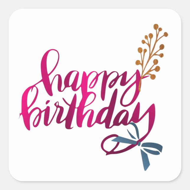 Happy Birthday Sticker (Vorderseite)