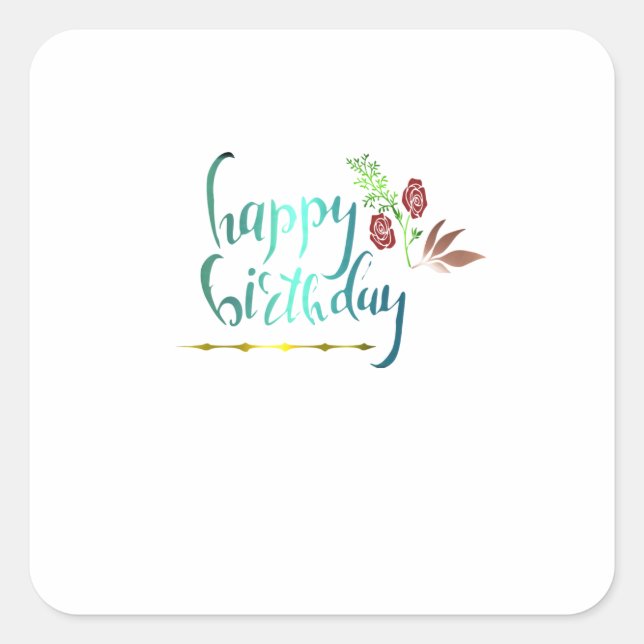 Happy Birthday Sticker (Vorderseite)