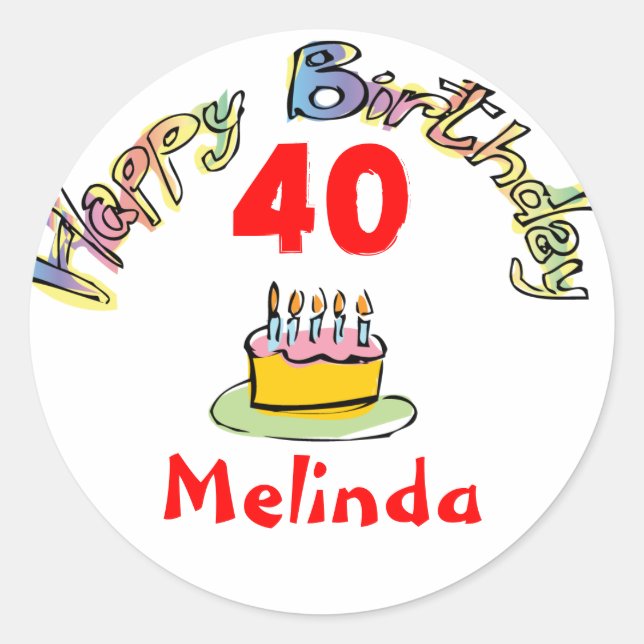 Happy Birthday Sticker (Vorderseite)