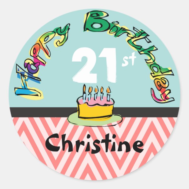 Happy Birthday Sticker (Vorderseite)
