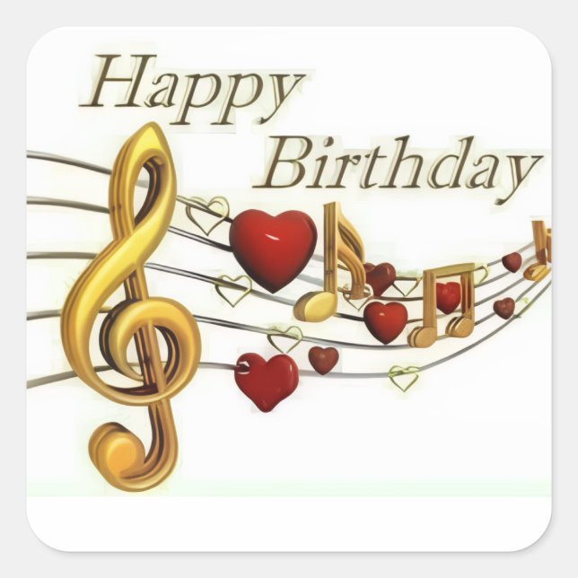 Happy Birthday Sticker (Vorderseite)