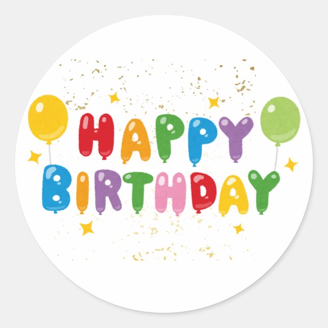 Happy Birthday Sticker (Vorderseite)