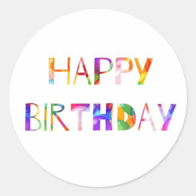Happy Birthday Sticker (Vorderseite)