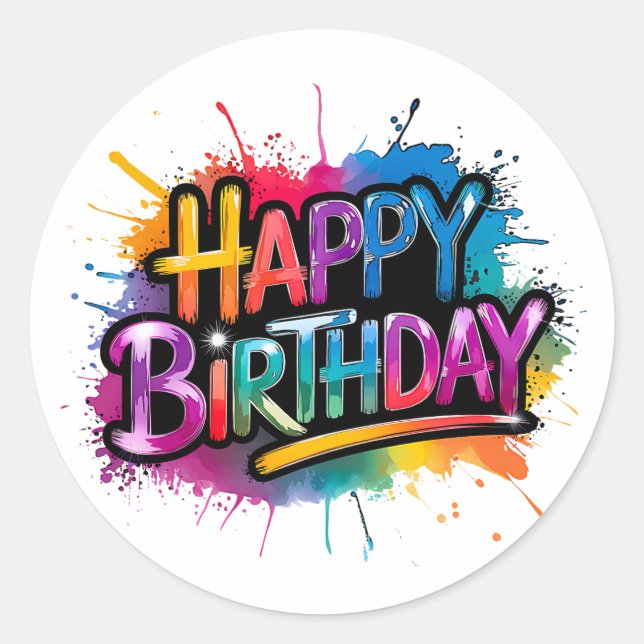 Happy Birthday Sticker Design (Devant)