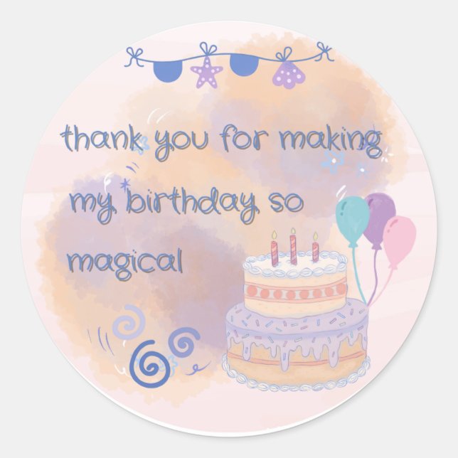 Happy Birthday Sticker – Party Favor & Gift Packag (Vorderseite)