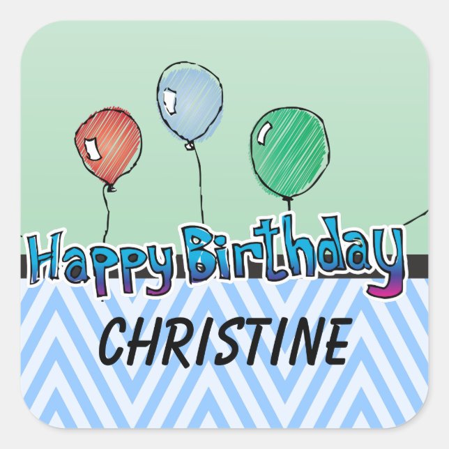 Happy Birthday Sticker Template (Vorderseite)