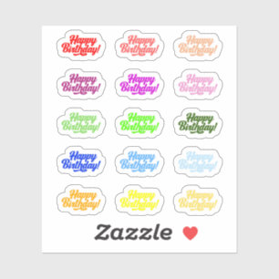 Happy Birthday Stickers Aufkleber