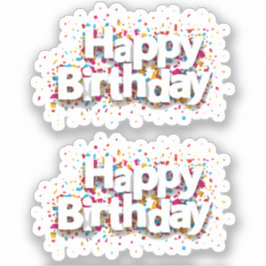 Happy Birthday Stickers Aufkleber