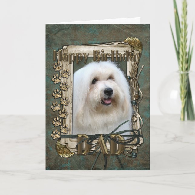 Happy Birthday - Stone Paws - Tulear - Dad Baumwol Karte (Vorderseite)