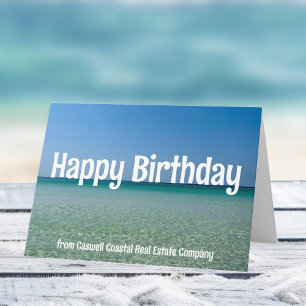 Happy Birthday Strand Unternehmen Custom Coastal Karte