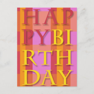 Happy Birthday Stripes Postkarte