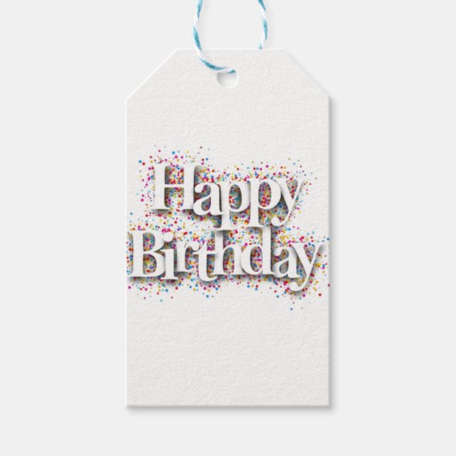 Happy Birthday Style Gift Tags Geschenkanhänger (Vorderseite)