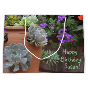 Happy Birthday Succulent Addict Große Geschenktüte