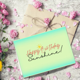 Happy Birthday Sunshine Card , Geburtstagskarte Dankeskarte