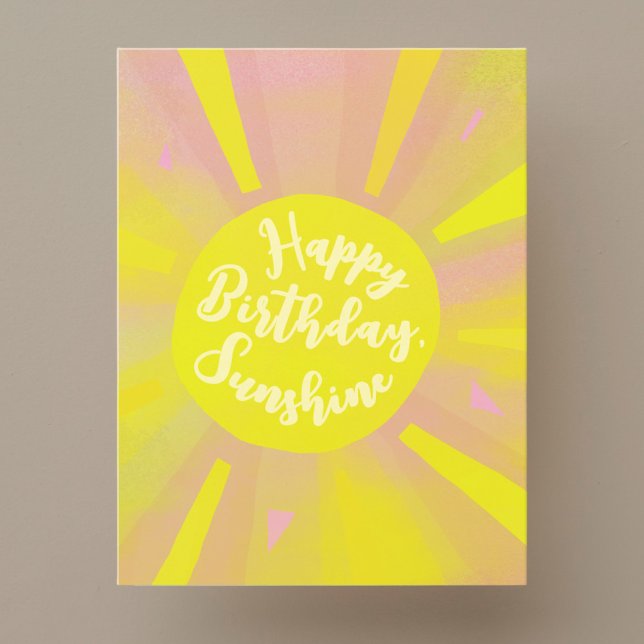 Happy Birthday Sunshine Handgemalt Postkarte (Von Creator hochgeladen)