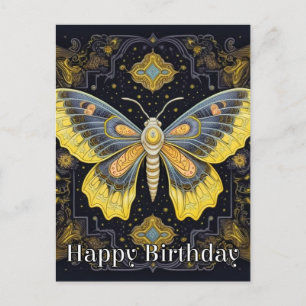 Happy Birthday Super Abstrakt Butterfly Design Postkarte