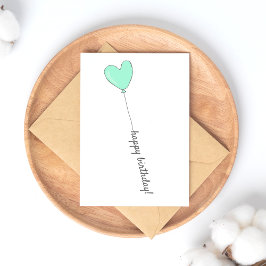Happy Birthday - Sweet Aquamarin Heart Shaped Ball Postkarte