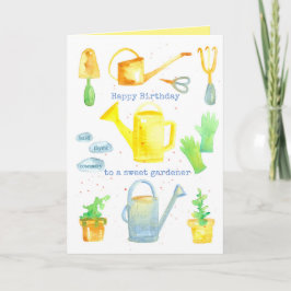 Happy Birthday Sweet Gardener Garening Tools Karte