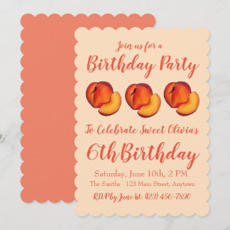 Happy Birthday Sweet Georgia Peach Peaches Einladung