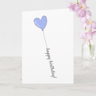 Happy Birthday - Sweet Lilac Heart Shaped Balloon Karte