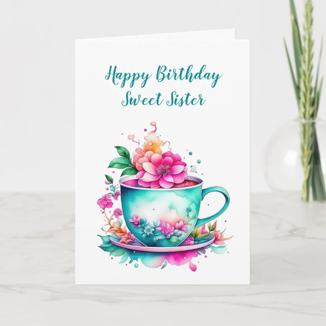 Happy Birthday Sweet Sister Karte (Vorderseite)