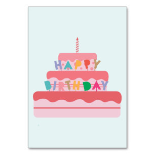 Happy Birthday Table Card Tischnummer