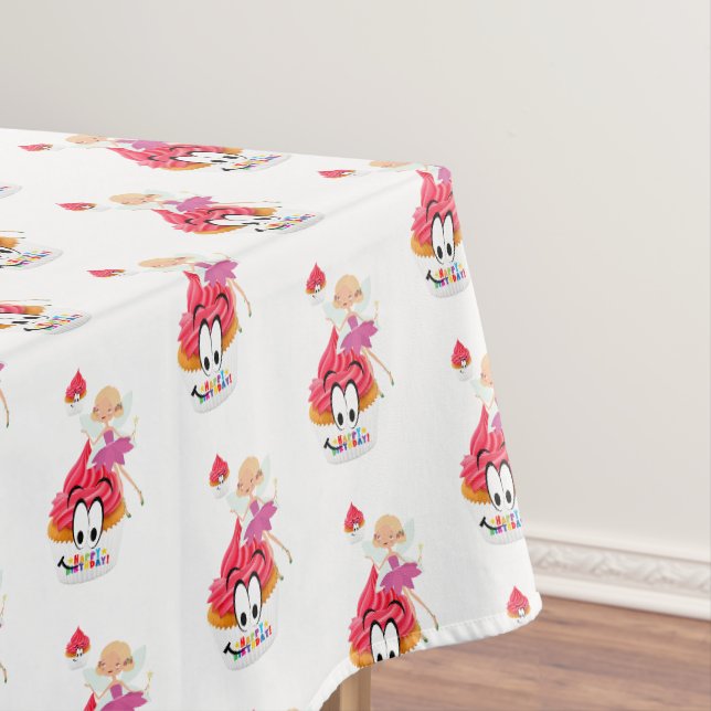 Happy Birthday Tablecloth Fairy Cupcake Tischdecke (Beispiel)