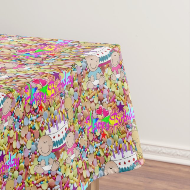Happy Birthday Tablecloth Kinder Tischdecke (Beispiel)