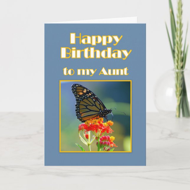 Happy Birthday Tante Monarch Butterfly Karte (Vorderseite)
