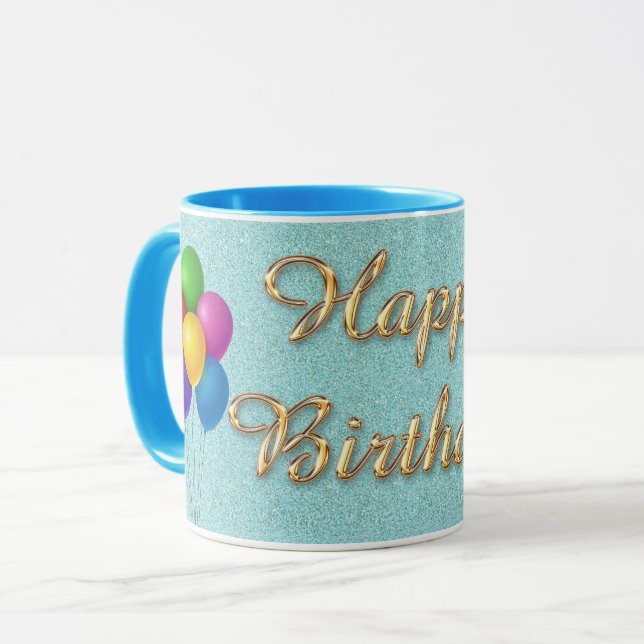 Happy Birthday Tasse (Vorderseite Links)