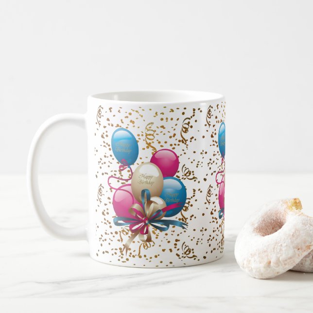Happy Birthday Tasse Balloons (Mit Donut)