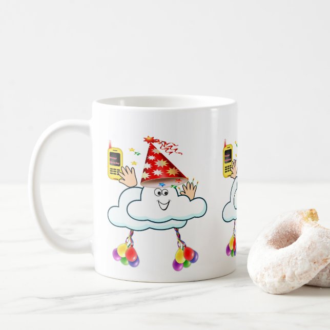 Happy Birthday Tasse IPhone Text Cloud (Mit Donut)