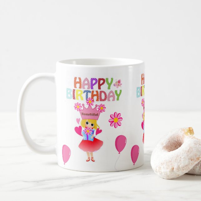 Happy Birthday Tasse Princess (Mit Donut)