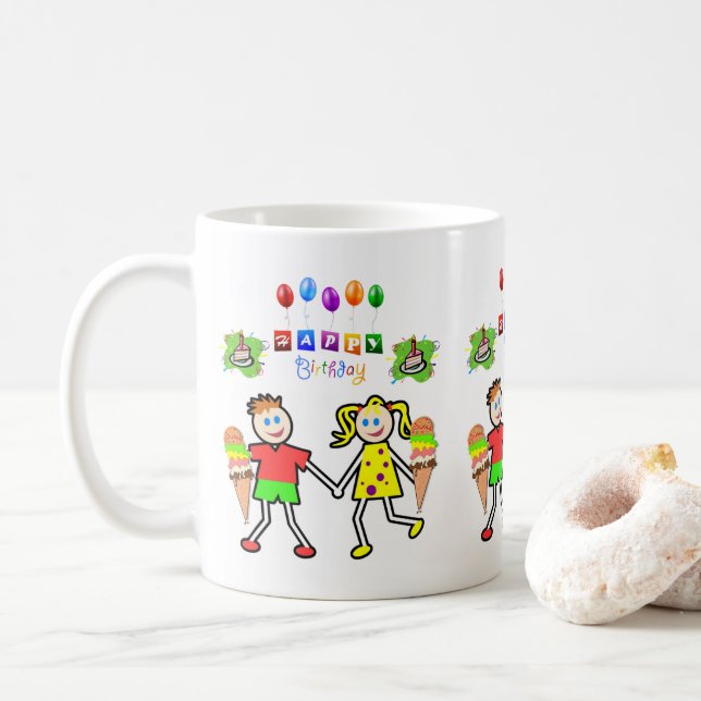 Happy Birthday Tasse Twin (Mit Donut)
