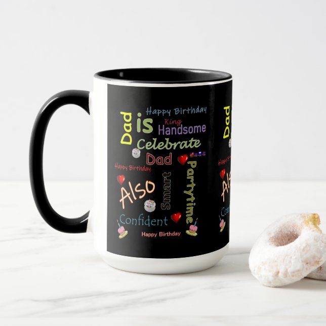 Happy Birthday Tasse Vater (Mit Donut)